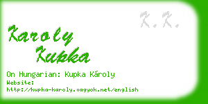 karoly kupka business card
